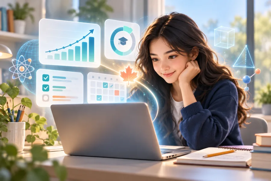 Student using Maple AI for academic progress analysis and coaching