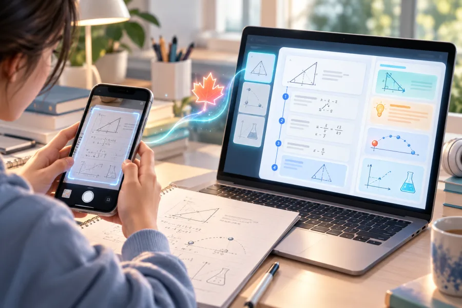 Student scanning homework for step-by-step Maple AI guidance