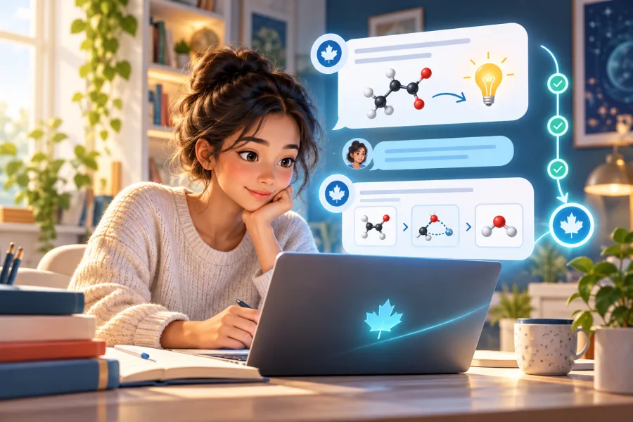 Student receiving step-by-step academic explanations from Maple AI