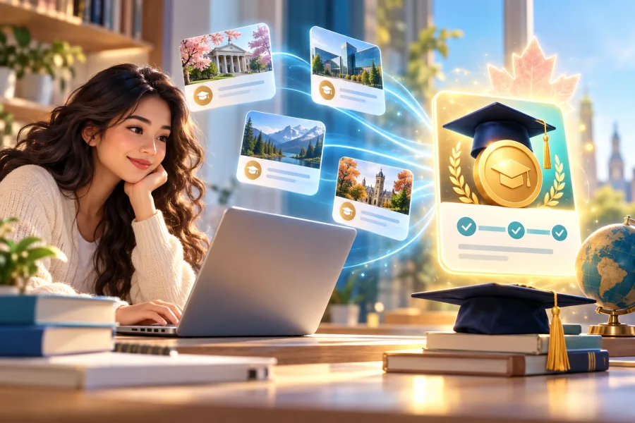 Maple AI matching a student with scholarship opportunities